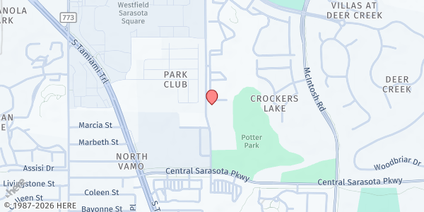 Map showing Core SRQ Potter Park at 8301 Potter Park Drive, Sarasota, FL
