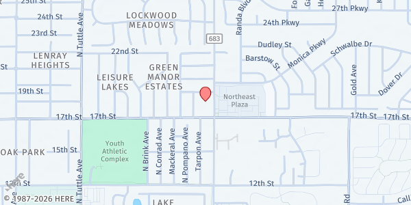 Map showing GraceLife Food Pantry at 1801 N Lockwood Ridge Rd, Sarasota, FL