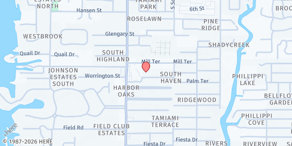 Map showing New Life Worship Center at 2105 Worrington St, Sarasota, FL