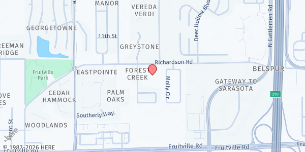 Map showing Restoration Fellowship at 5614 Richardson Rd., Sarasota, FL