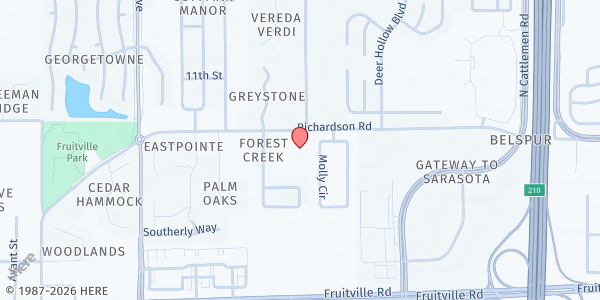 Map showing Restoration Fellowship at 5614 Richardson Rd, Sarasota, FL