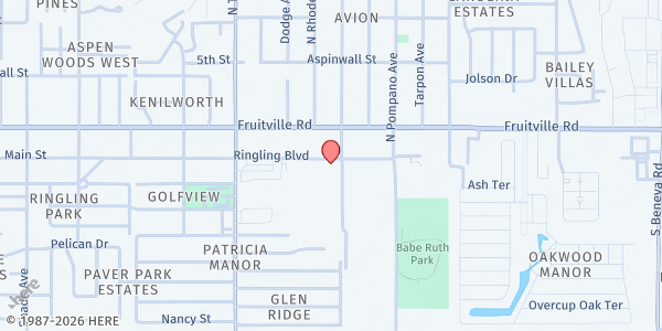 Map showing Robarts Arena at 3000 Ringling Blvd, Sarasota, FL