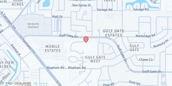 Map showing St. Thomas More Catholic Church at 2506 Gulf Gate Dr., Sarasota, FL