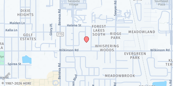 Map showing St Wilfred Episcopal Church at 3773 Wilkinson Rd., Sarasota, FL