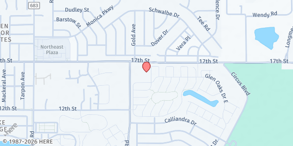 Map showing The Harvest Food Pantry at 3650 17th St., Sarasota, FL