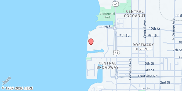 Map showing Van Wezel at 777 N Tamiami Trail, Sarasota, FL