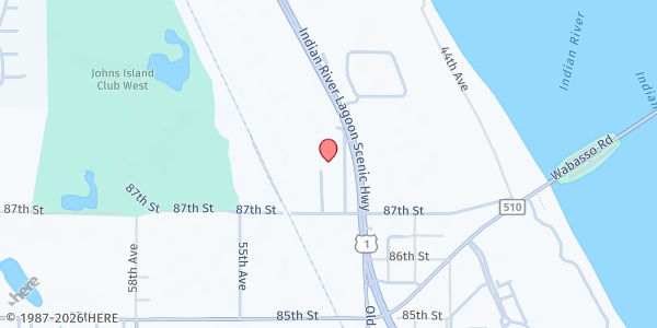 Map showing Wabasso Haitian Mission UMC at 8805 50th Ave., Sebastian, FL