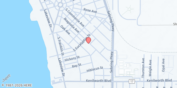Map showing 2nd Chance Ministry, Inc. at 543 Magnolia Ave, Sebring, FL