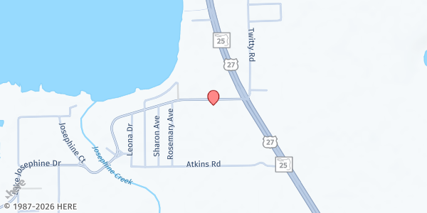 Map showing First Baptist Church of Lake Josephine at 111 Lake Josephine Dr., Sebring, FL