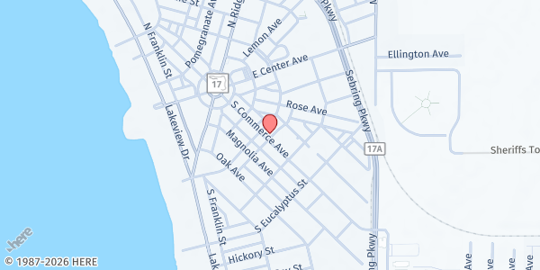 Map showing House of Hope Sebring, Inc. at 318 S. Commerce Ave., Sebring, FL