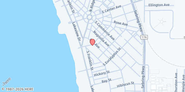 Map showing Lighthouse Community Church of the Brethren at 700 S Pine St, Sebring, FL