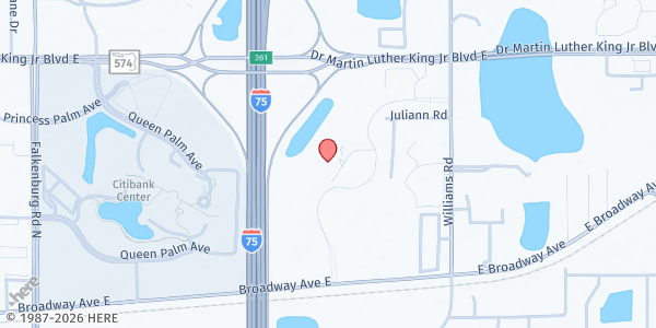 Map showing Revival Ministries at 3738 River International Drive, Seffner Community Alliance, FL