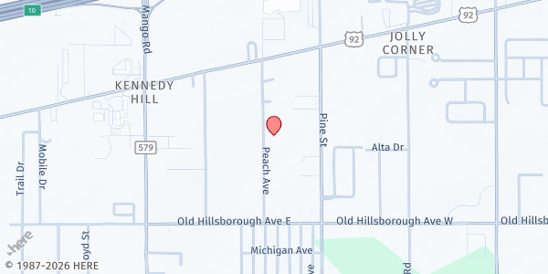 Map showing Heaven's Gate Christian Church Seffner at 5563 Peach Avenue, Seffner, FL