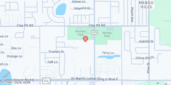 Map showing St Francis of Assisi at 4450 County Rd. 579, Seffner, FL