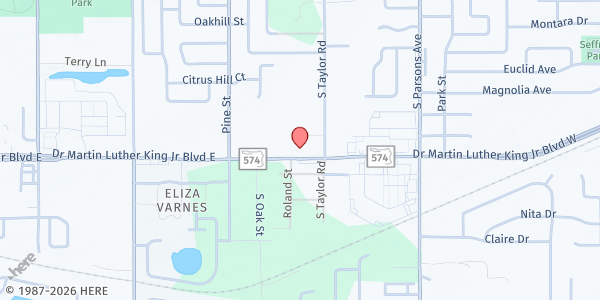 Map showing Unity AME Church at 1013 West Doctor Martin Luther King Junior Boulevard, Seffner, FL