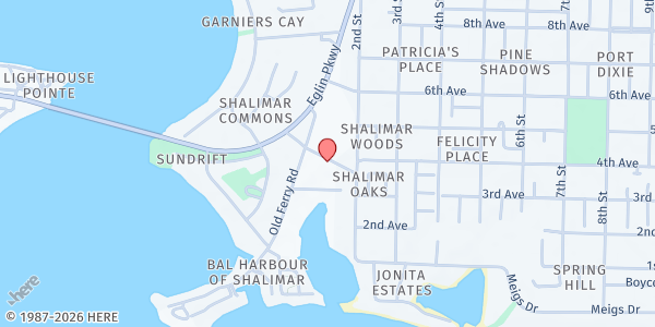 Map showing Good Shepherd Lutheran Church at Good Shepherd Lutheran Church, Shalimar, FL