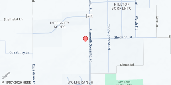 Map showing Lake Cares at Grace City Church at 32441 Co. Rd. 437, Sorrento, FL