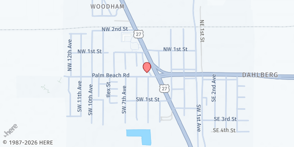 Map showing Gospel Prayer Band Church at 420 Dr Martin Luther King Jr Blvd., South Bay, FL