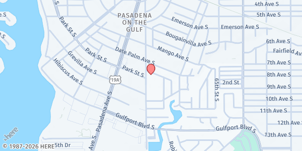 Map showing Gateway Christian Center at 6740 Park St. S., South Pasadena, FL