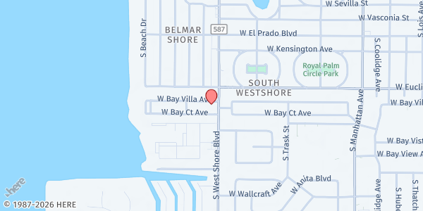 Map showing Tampa Family Health Centers - Westshore Blvd at 3901 South West Shore Boulevard, South Westshore, FL