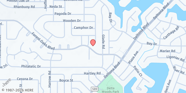 Map showing Body and Soul, Forest Oaks Lutheran at 8555 Forest Oaks Blvd, Spring Hill, FL