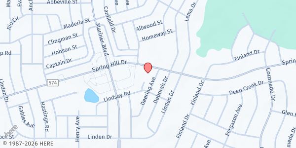 Map showing Fellowship Community Church at 11250 Spring Hill Dr., Spring Hill, FL