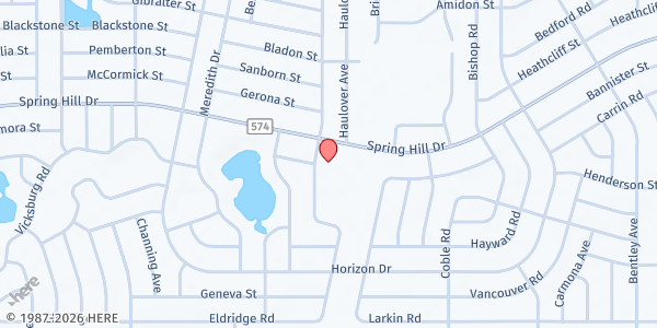 Map showing First UMC Spring Hill at 9344 Spring Hill Dr., Spring Hill, FL