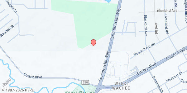 Map showing Nativity Lutheran Church at 6363 Commercial Way, Spring Hill, FL