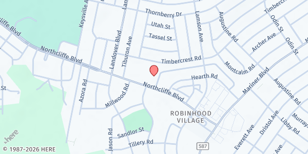 Map showing Northcliffe Church at 10515 Northcliffe Blvd., Spring Hill, FL
