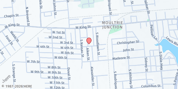 Map showing Epic-Cure at New Mt. Moriah Church at 676 Christopher St, St Augustine, FL