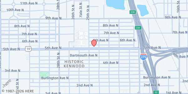 Map showing Church of Jesus Christ DT at 2431 5th Avenue North, St. Petersburg, FL