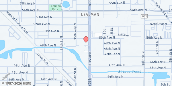 Map showing Evara - Lealman at 4950 34th St. N, St. Petersburg, FL