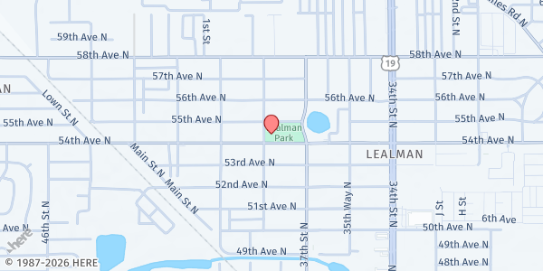 Map showing Feeding Tampa Bay Mobile Pantry – Lealman Park at 3875 54th Avenue North, St. Petersburg, FL