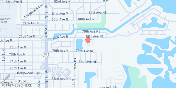 Map showing Holy Family Church SVDP at 200 78th Avenue Northeast, St. Petersburg, FL
