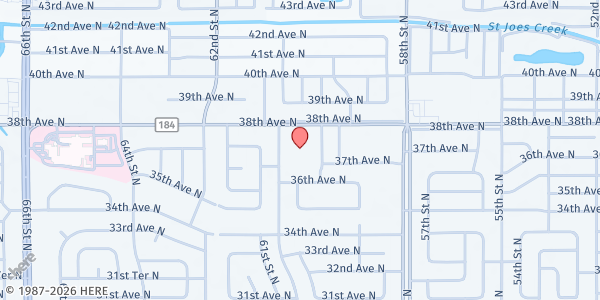 Map showing Northside Baptist Church at 6000 38th Ave N, St Petersburg, FL
