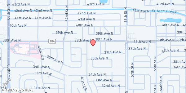 Map showing Northside Baptist Church at 6000 38th Avenue North, St. Petersburg, FL