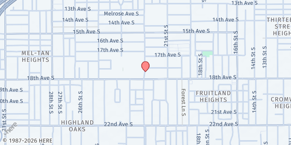 Map showing Tangerine Plaza - Positive Impact Food Pantry at 1770 22nd Street South, St. Petersburg, FL
