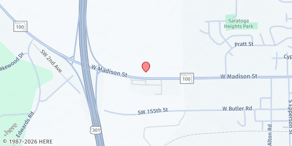 Map showing Starke Seventh-Day Adventist Church at 1649 Madison Street, Starke, FL