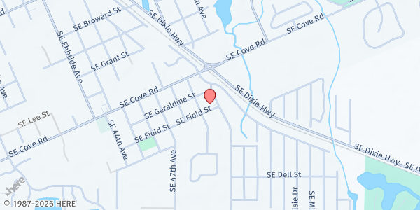 Map showing Good Shepherd Community Outreach at 5428 SE Railway Ave., Stuart, FL