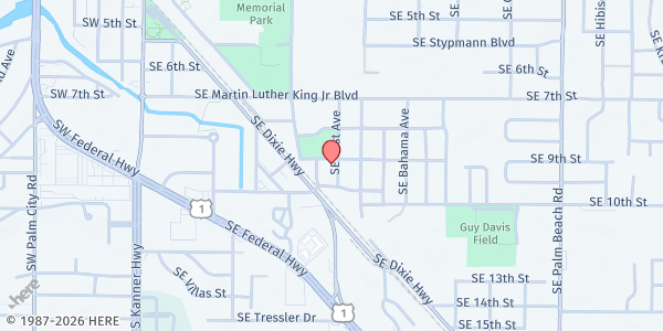 Map showing St. Paul AME Church at 900 SE East Ave., Stuart, FL