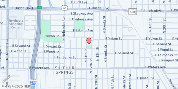 Map showing Boys & Girls Clubs-Tampa Bay - Sulphur Springs at 8608 North 12th Street, Sulphur Springs, FL