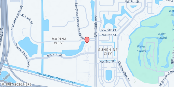 Map showing Full Gospel Church at 481 Sawgrass Corporate Park, Sunrise, FL