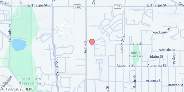 Map showing A New Day Initiative at 1317 High Rd., Tallahassee, FL
