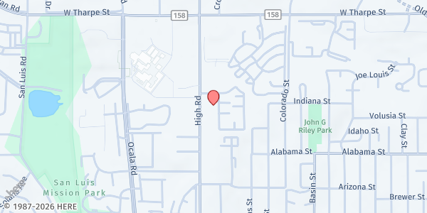 Map showing A New Day Initiative @ Truth Gatherers Dream Center Church at 1317 High Rd., Tallahassee, FL