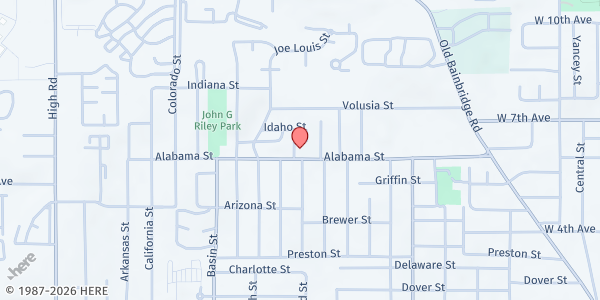Map showing Anderson Chapel AME Church at 1307 Harlem St., Tallahassee, FL