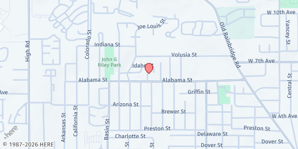 Map showing Anderson Chapel AME Church at 1307 Harlem St., Tallahassee, FL