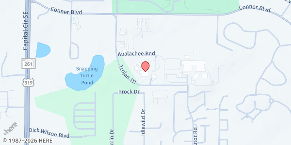 Map showing Apalachee Elementary at 650 Trojan Trail, Tallahassee, FL