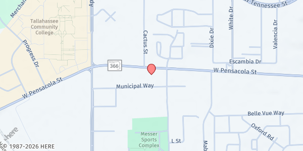 Map showing Big Bend Homeless Coalition at 2729 W. Pensacola St., Tallahassee, FL