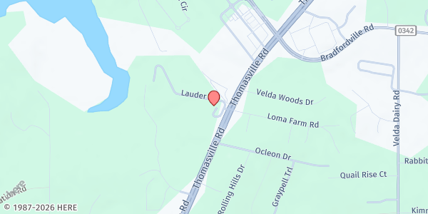 Map showing Bradfordville First Baptist Church at 6494 Thomasville Road, Tallahassee, FL