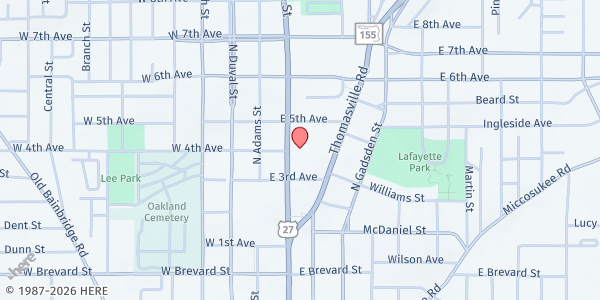 Map showing City Walk Urban Mission at 1105 N. Monroe St., Tallahassee, FL